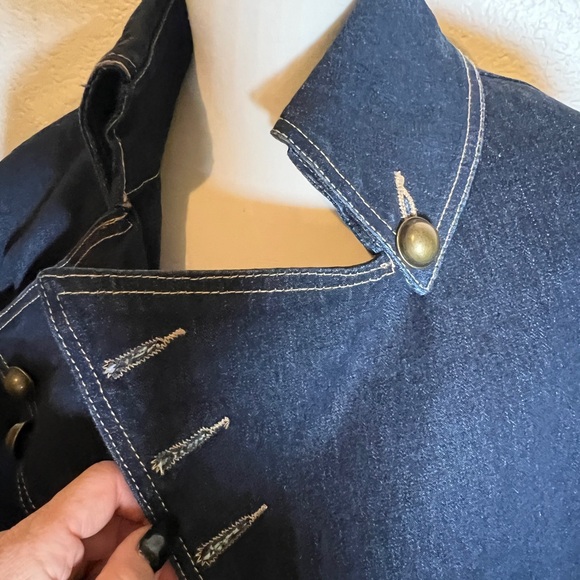 Denim jacket super chic tailored beautiful details size M - Picture 12 of 14